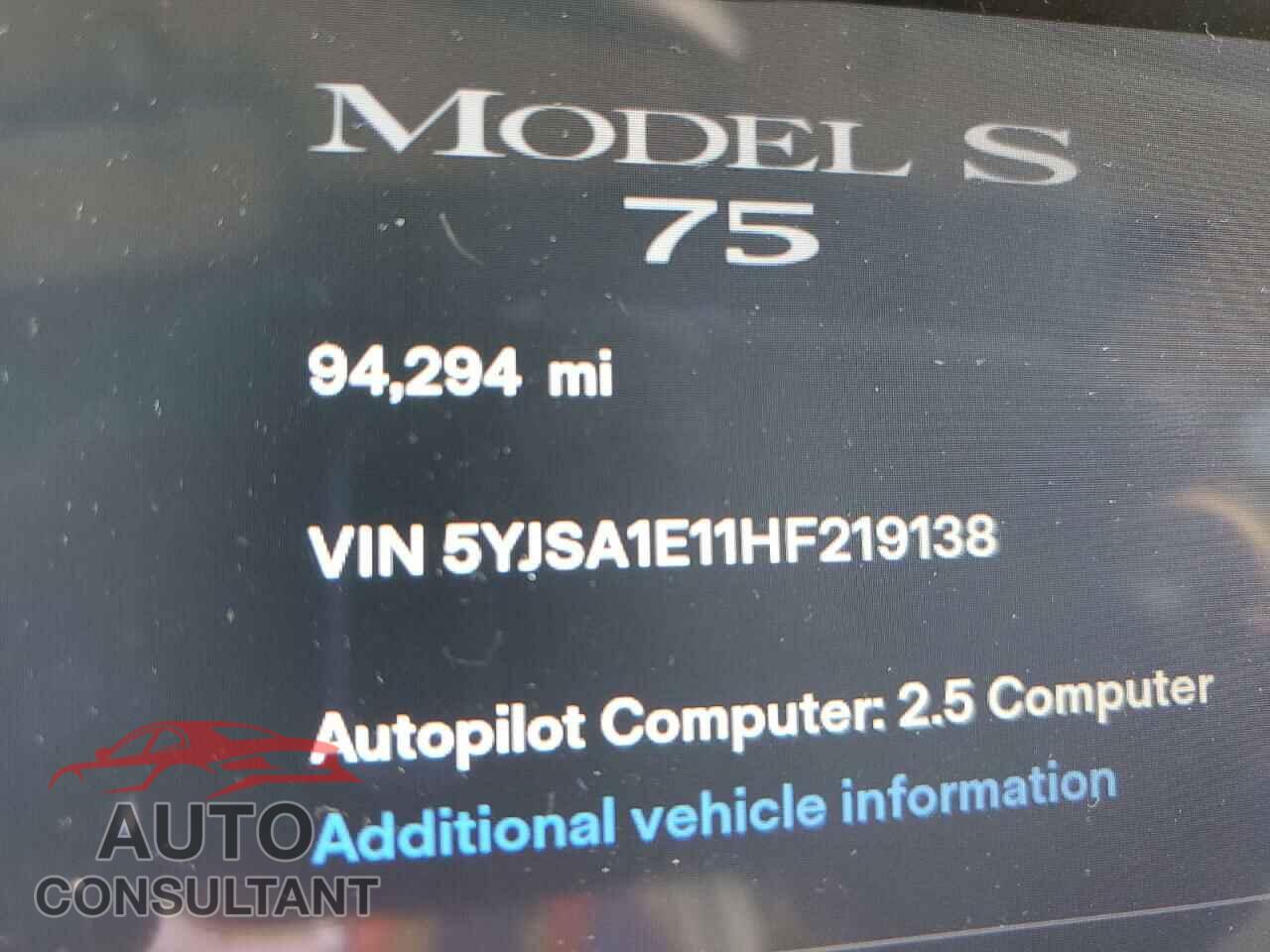 TESLA MODEL S 2017 - 5YJSA1E11HF219138