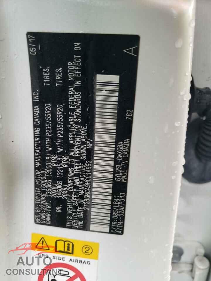LEXUS RX450 2017 - 2T2BGMCA9HC014962