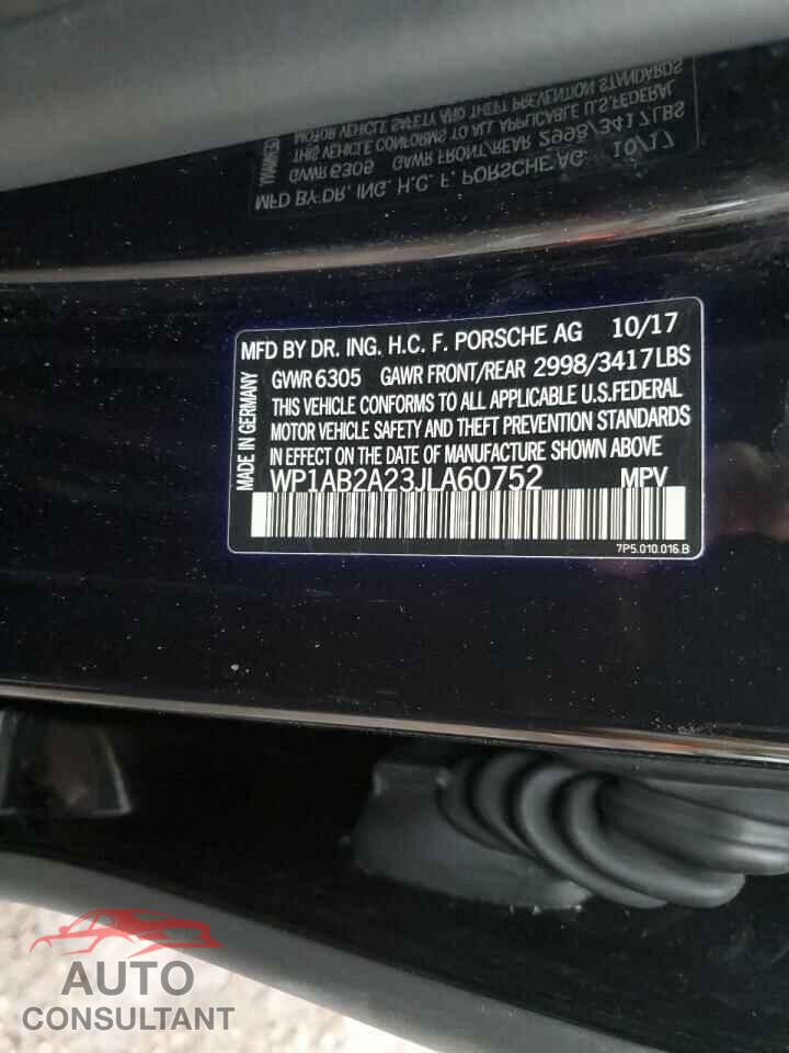PORSCHE CAYENNE 2018 - WP1AB2A23JLA60752