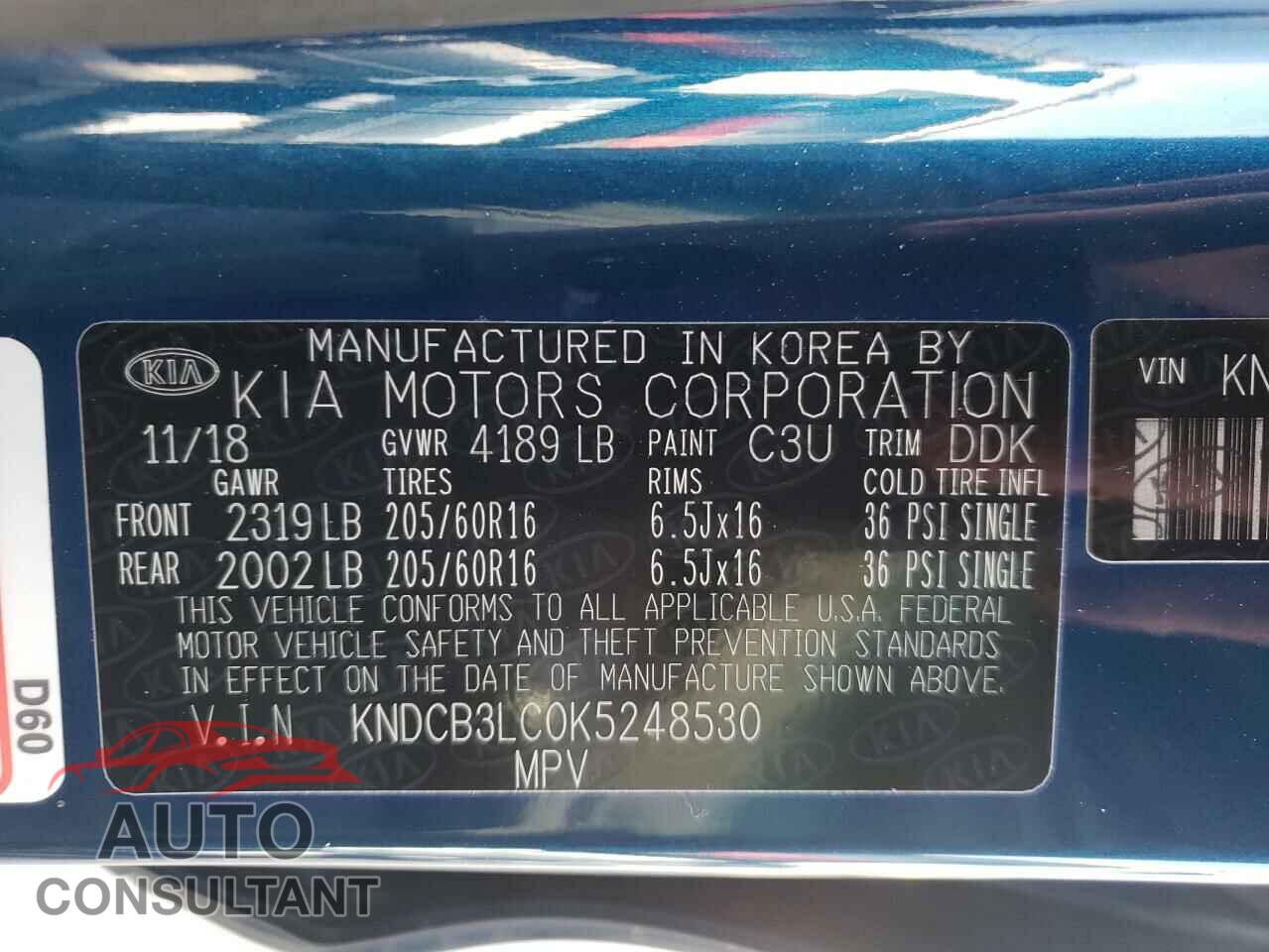 KIA NIRO 2019 - KNDCB3LC0K5248530