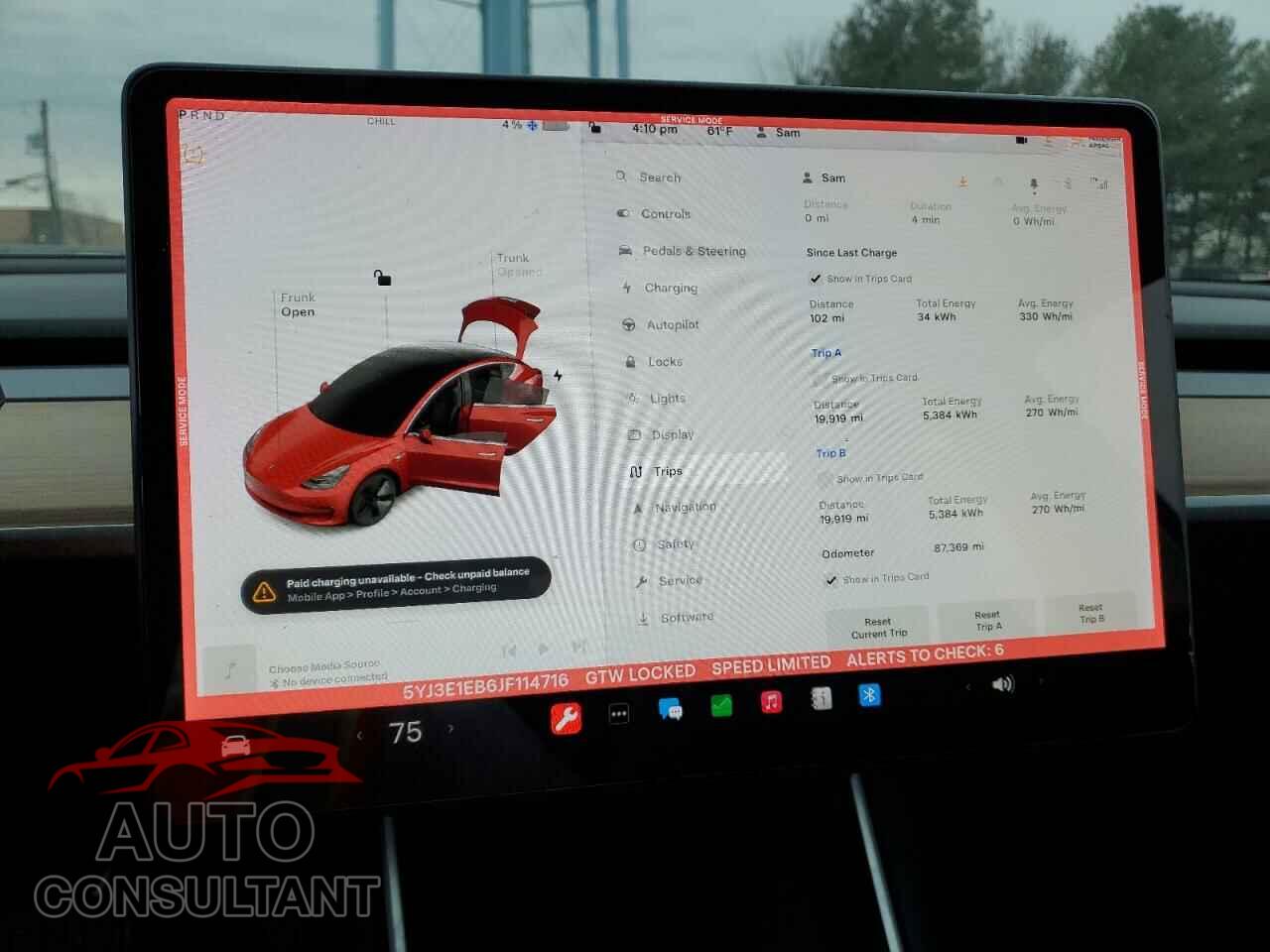 TESLA MODEL 3 2018 - 5YJ3E1EB6JF114716