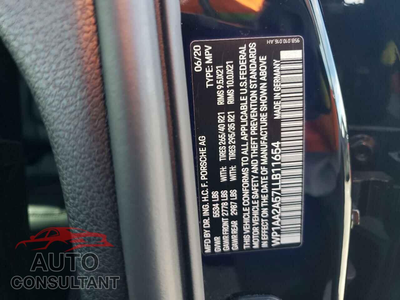 PORSCHE MACAN 2020 - WP1AA2A57LLB11654