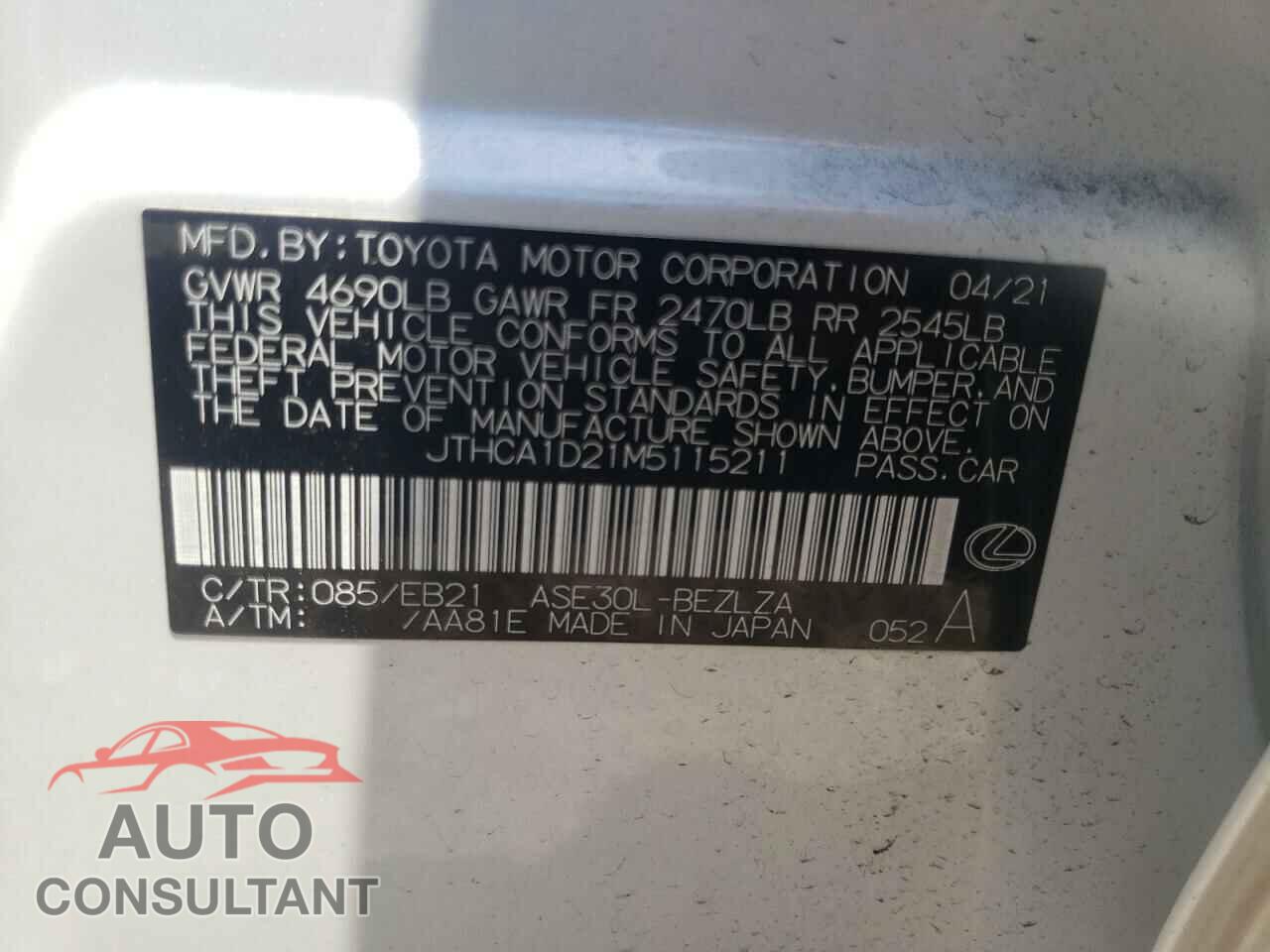 LEXUS IS 2021 - JTHCA1D21M5115211