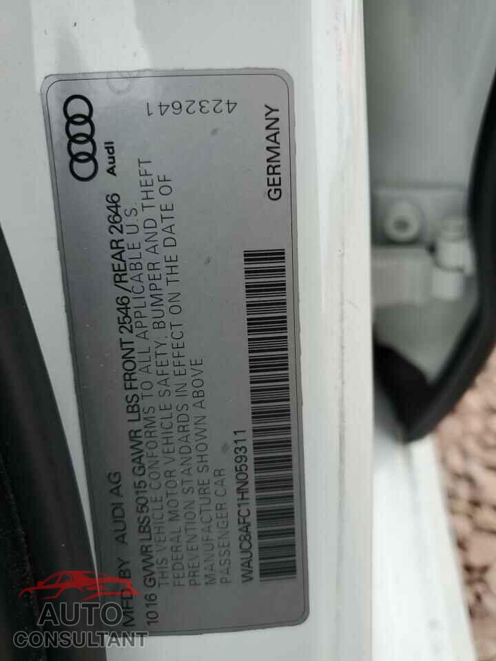AUDI A6 2017 - WAUC8AFC1HN059311