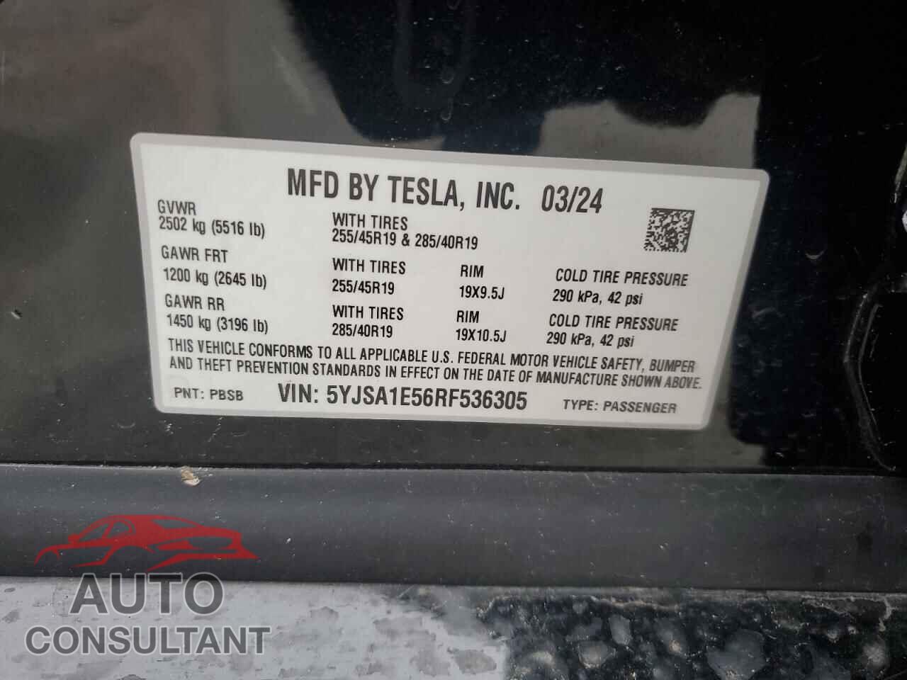 TESLA MODEL S 2024 - 5YJSA1E56RF536305