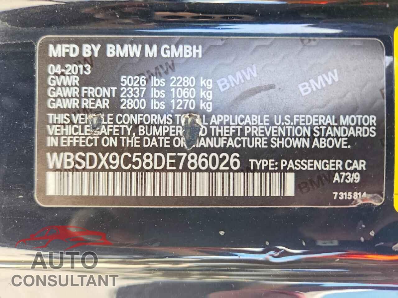BMW M3 2013 - WBSDX9C58DE786026