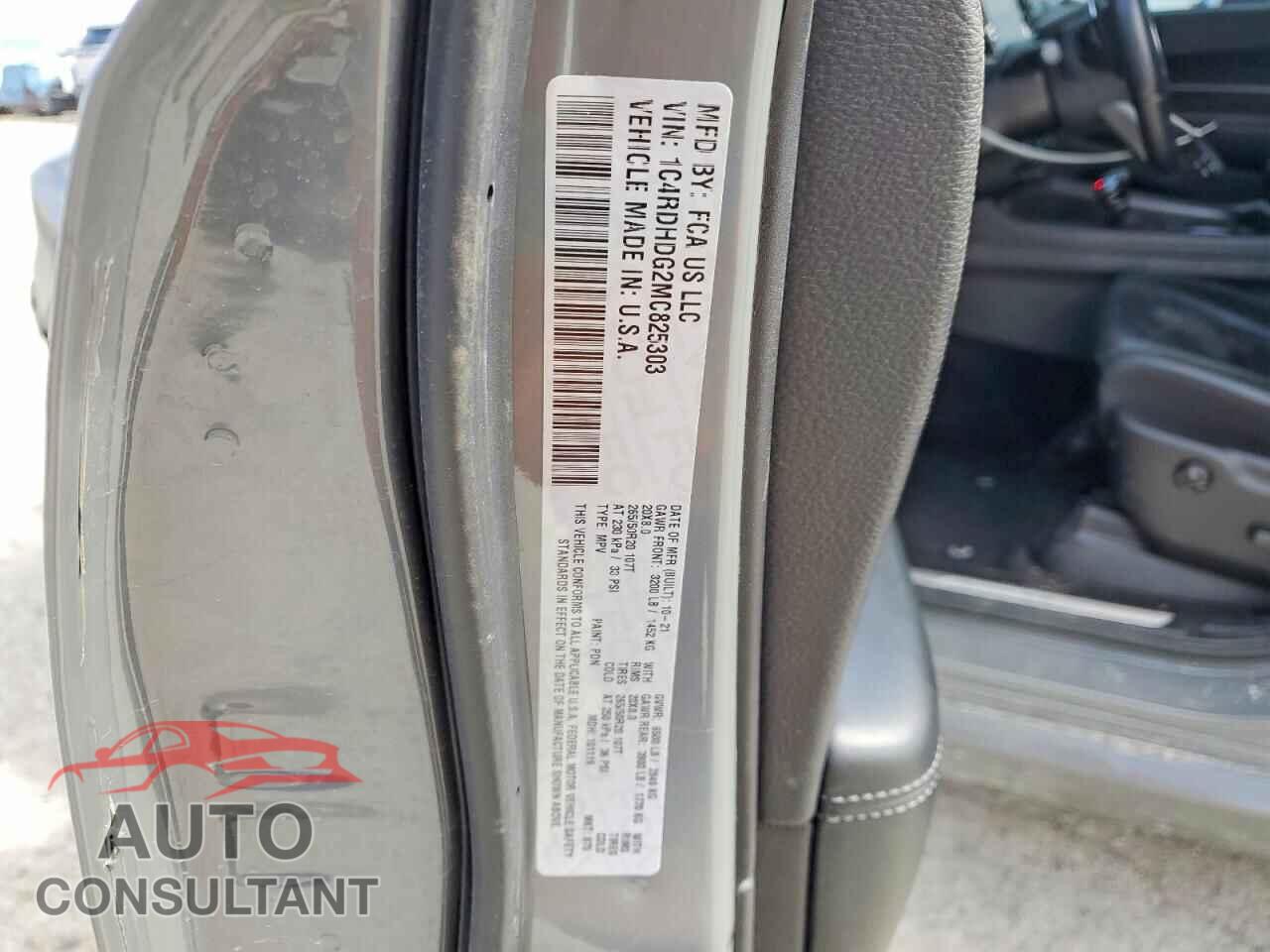DODGE DURANGO 2021 - 1C4RDHDG2MC825303