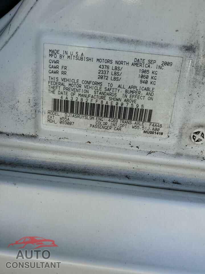 MITSUBISHI GALANT 2010 - 4A32B2FF8AE007595