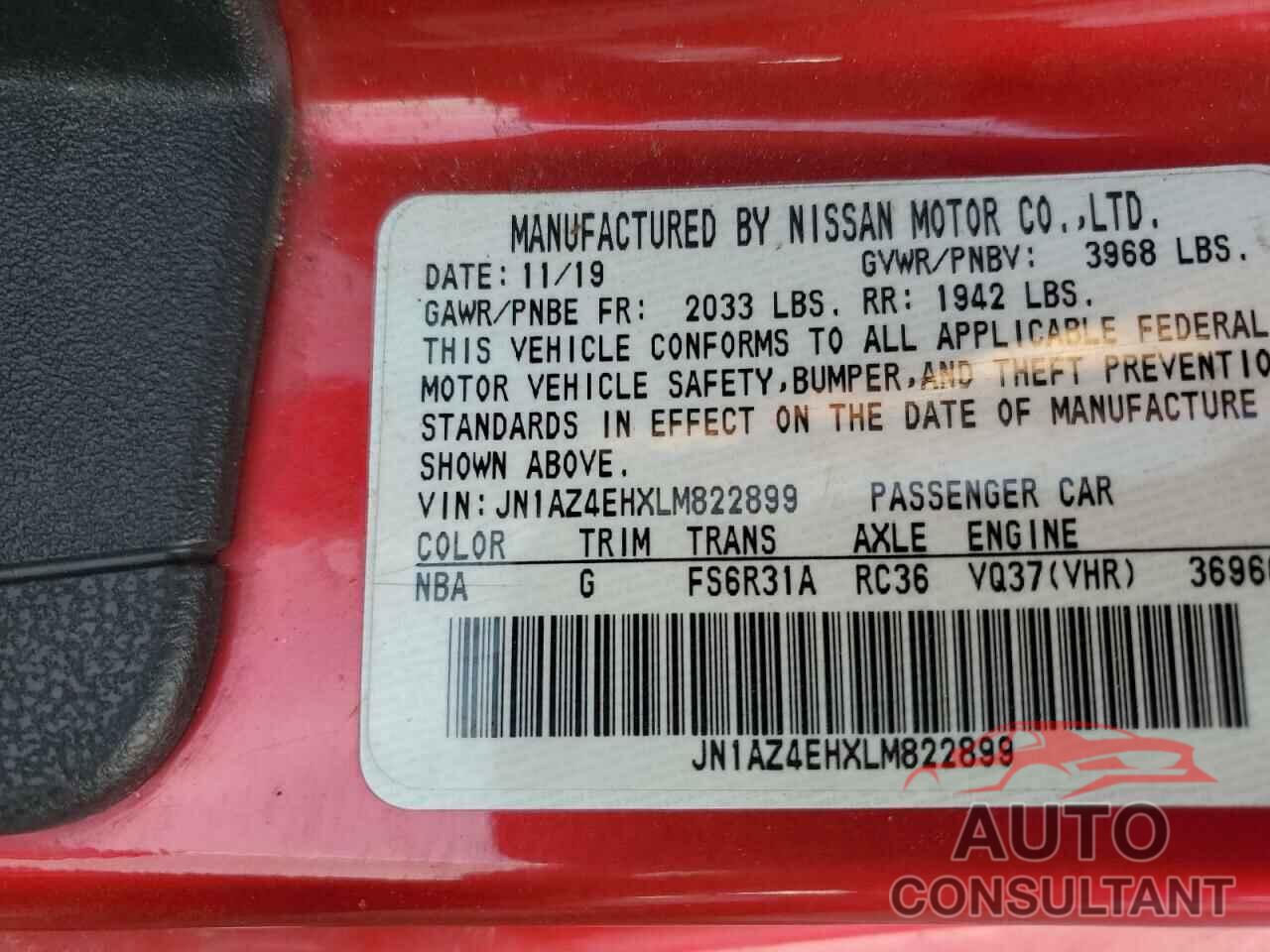 NISSAN 370Z 2020 - JN1AZ4EHXLM822899