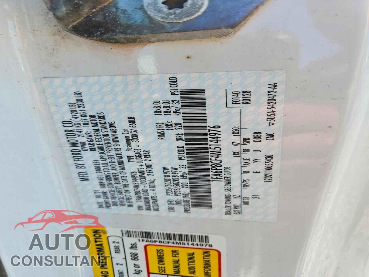 FORD MUSTANG 2021 - 1FA6P8CF4M5144976