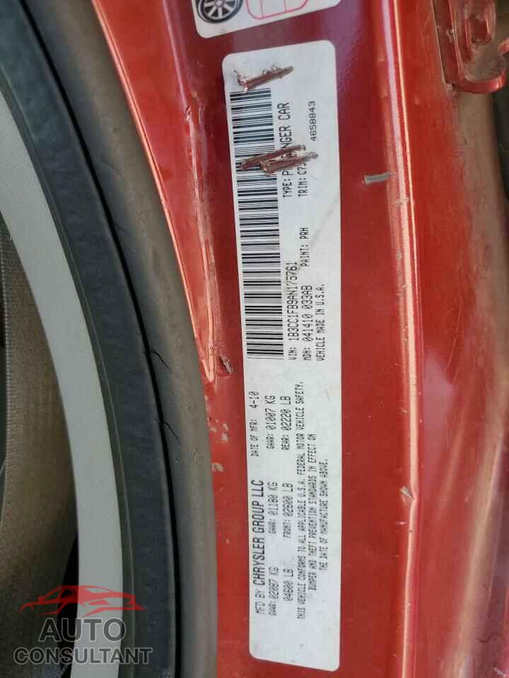 DODGE AVENGER 2010 - 1B3CC1FB9AN175761