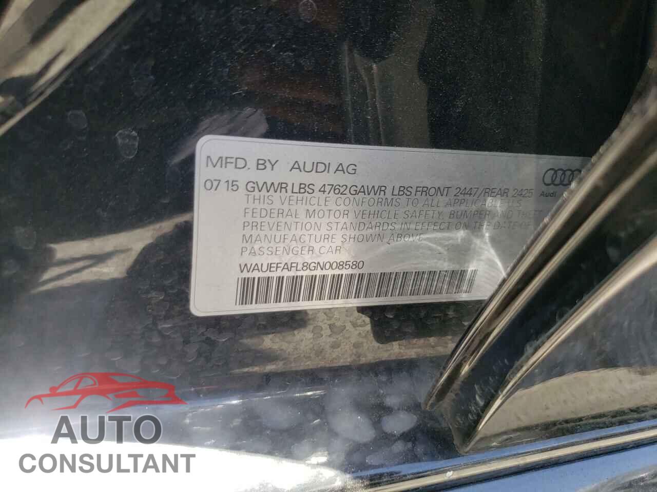 AUDI A4 2016 - WAUEFAFL8GN008580