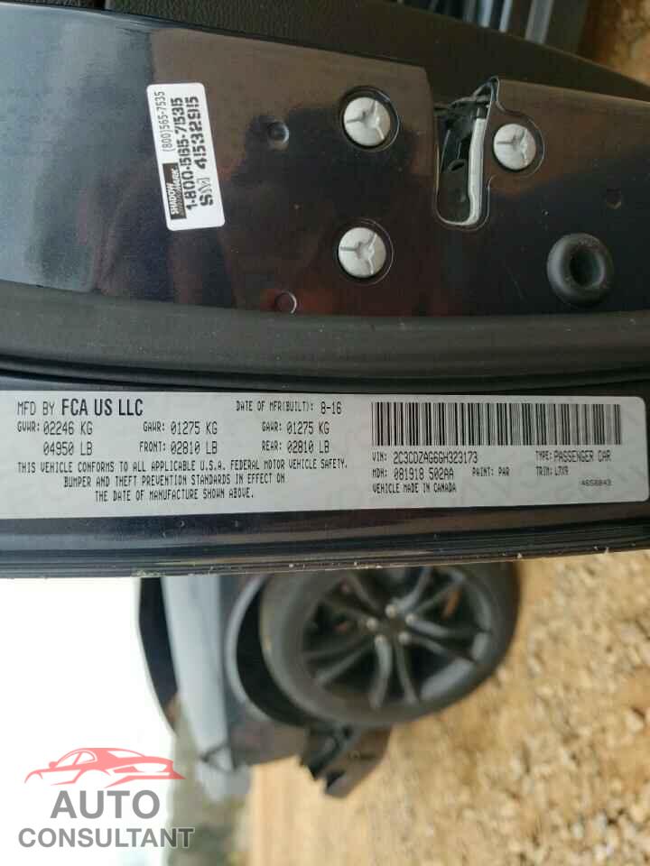 DODGE CHALLENGER 2016 - 2C3CDZAG6GH323173