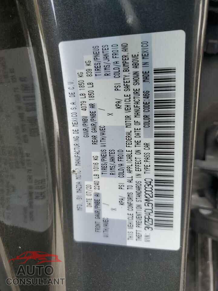 MAZDA 3 2021 - 3MZBPADL5MM200340