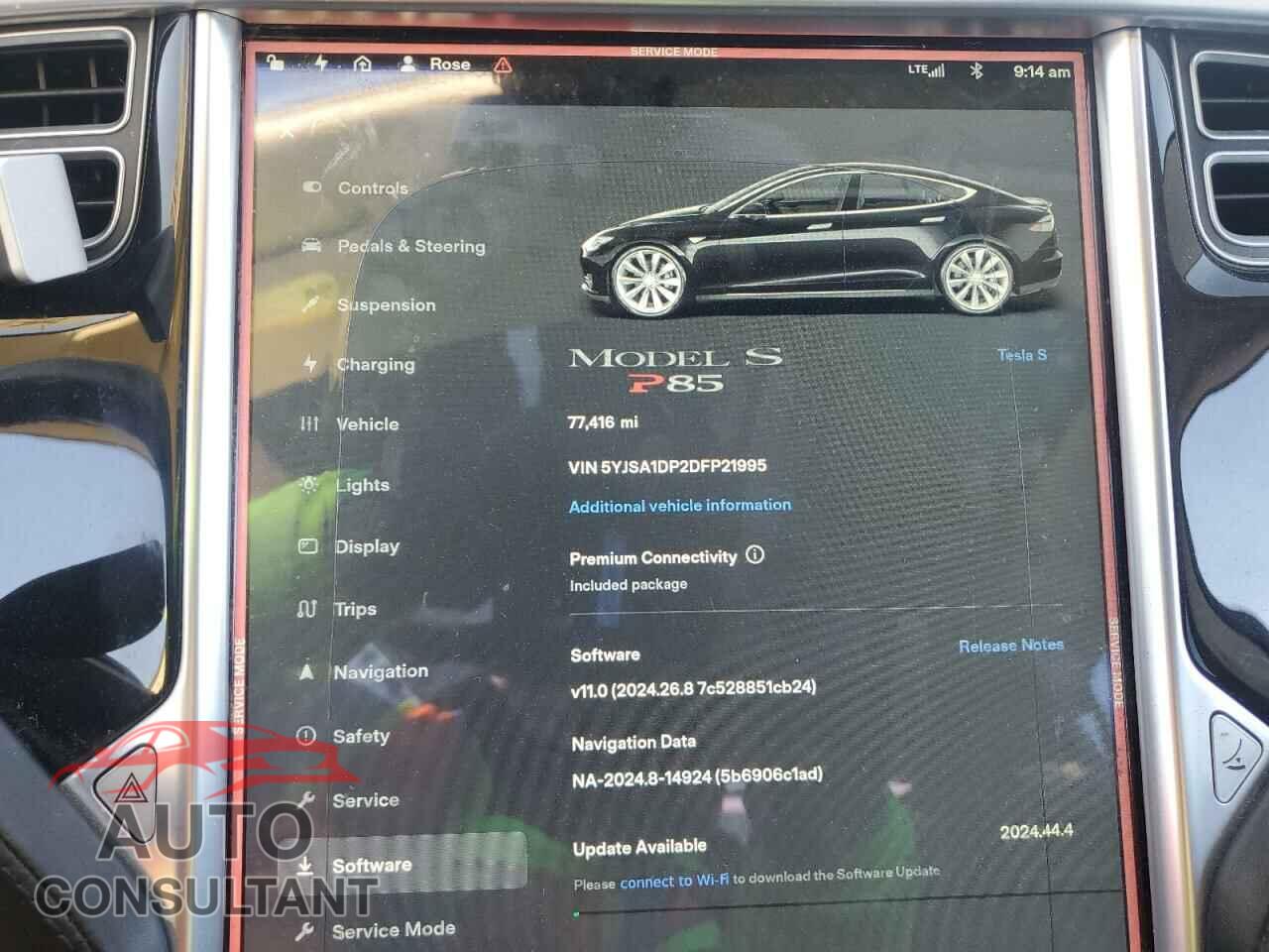TESLA MODEL S 2013 - 5YJSA1DP2DFP21995