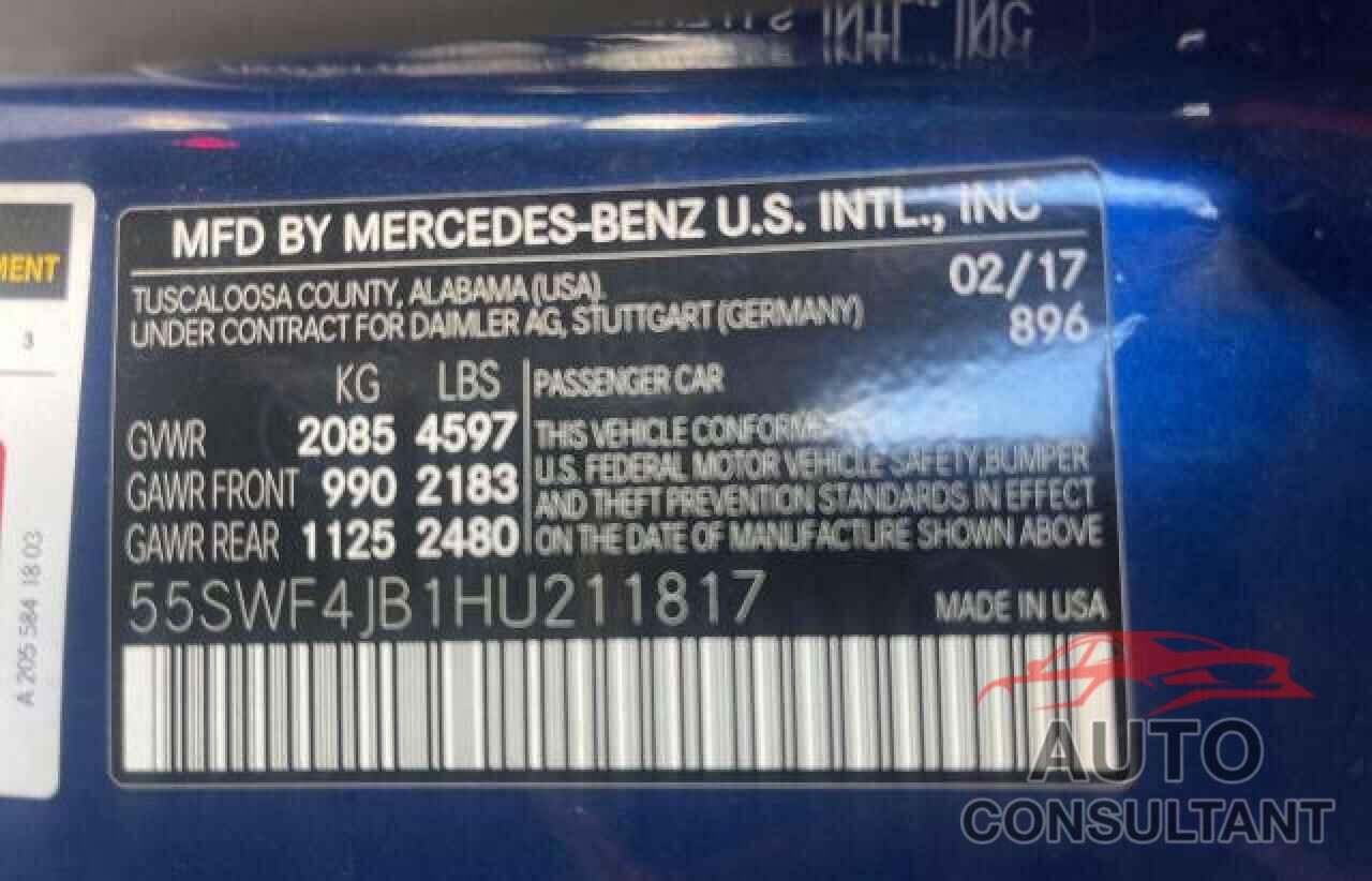 MERCEDES-BENZ C-CLASS 2017 - 55SWF4JB1HU211817