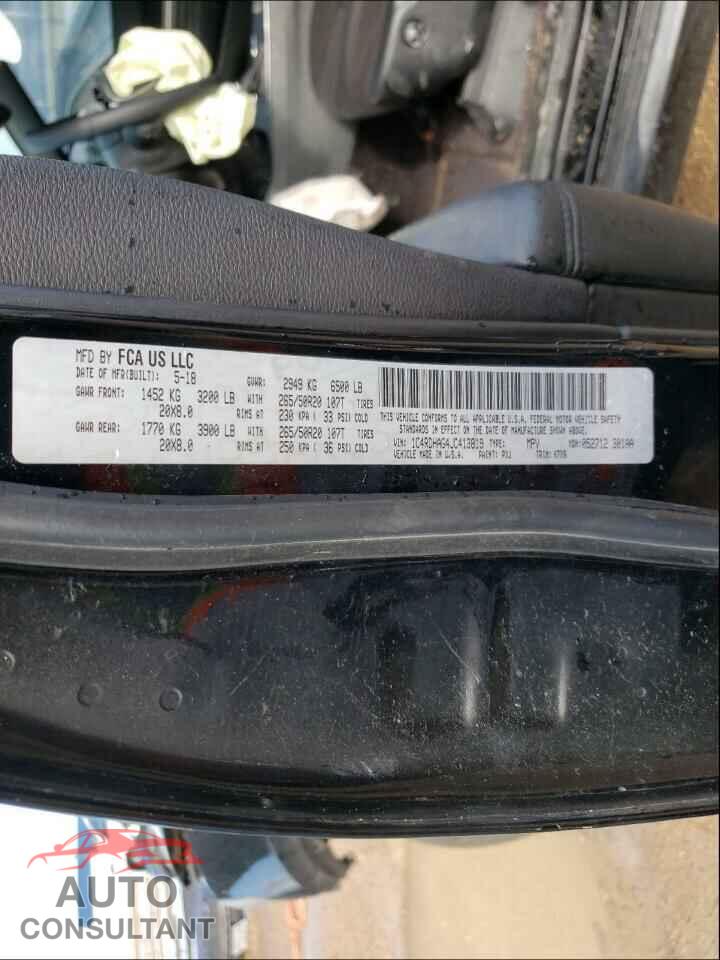 DODGE DURANGO 2018 - 1C4RDHAG4JC413819