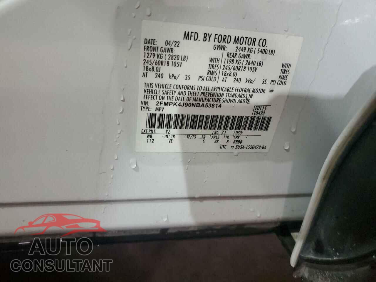 FORD EDGE 2022 - 2FMPK4J90NBA53814