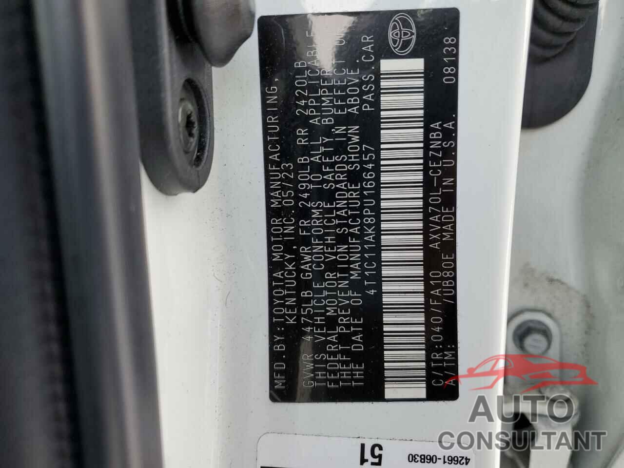 TOYOTA CAMRY 2023 - 4T1C11AK8PU166457
