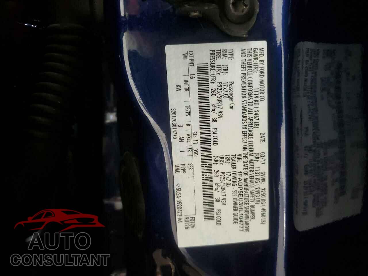 FORD CMAX 2017 - 1FADP5EU3HL104777