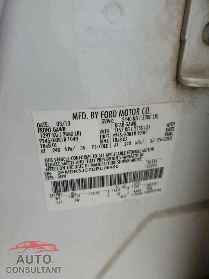 FORD EDGE 2013 - 2FMDK3JC0DBC06490