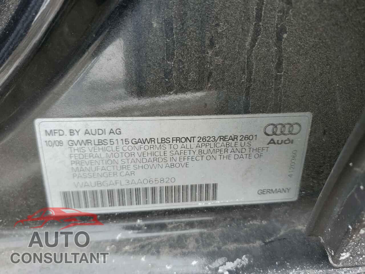 AUDI S4/RS4 2010 - WAUBGAFL3AA065820