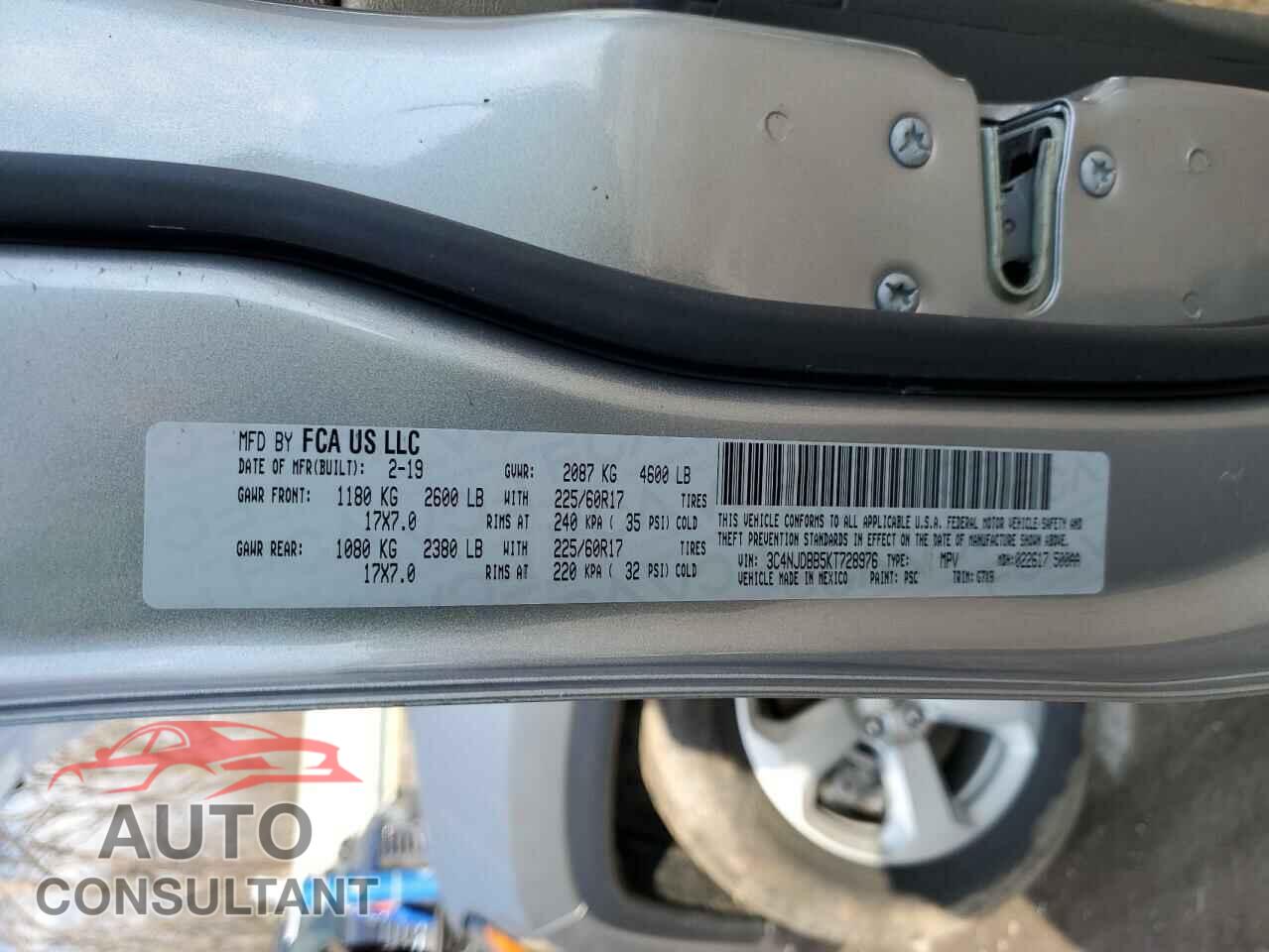 JEEP COMPASS 2019 - 3C4NJDBB5KT728976