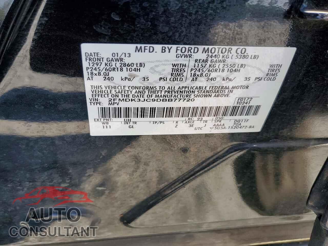 FORD EDGE 2013 - 2FMDK3JC9DBB77720