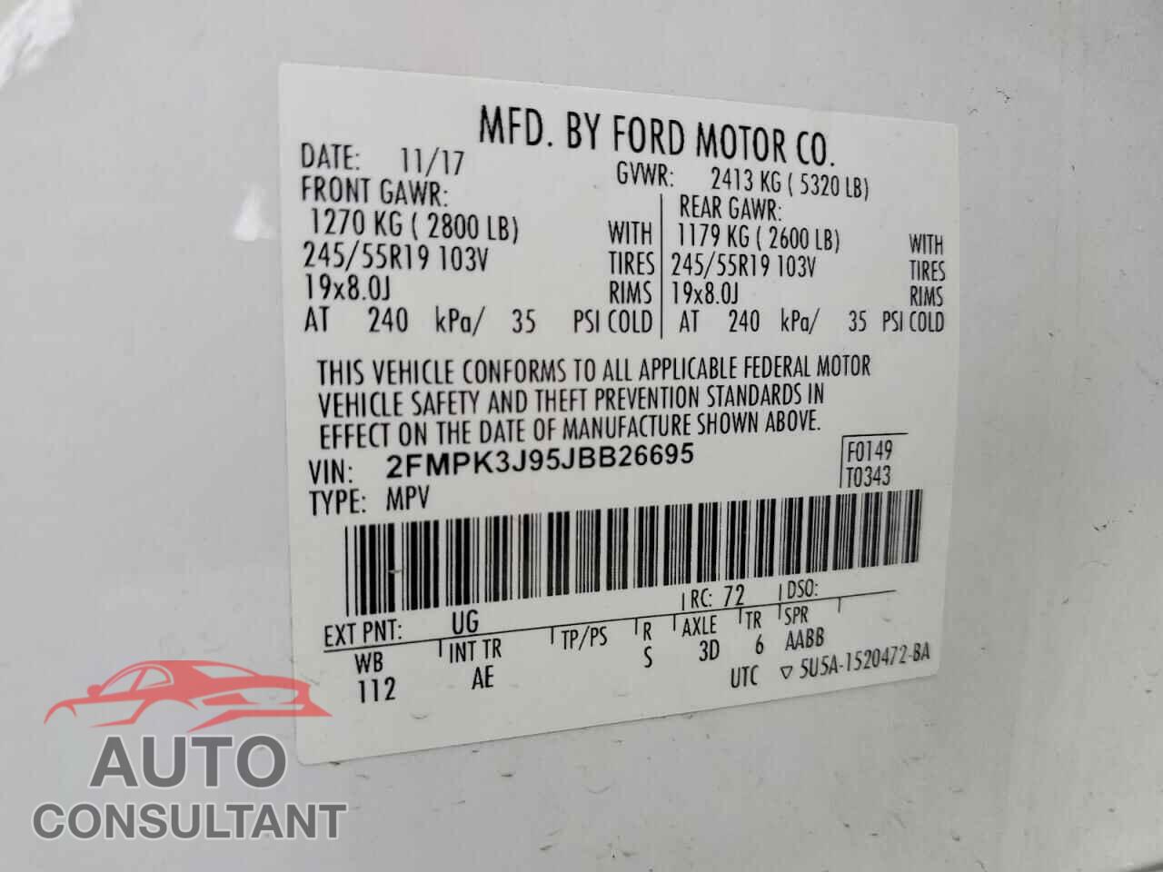 FORD EDGE 2018 - 2FMPK3J95JBB26695