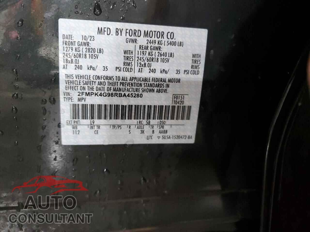 FORD EDGE 2024 - 2FMPK4G98RBA45280