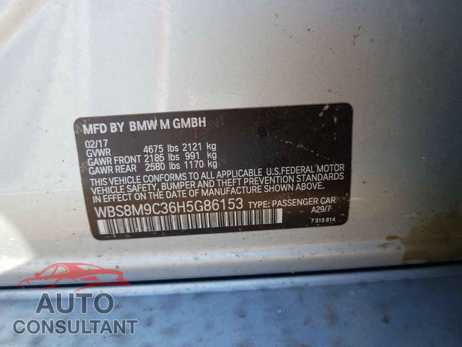 BMW M3 2017 - WBS8M9C36H5G86153