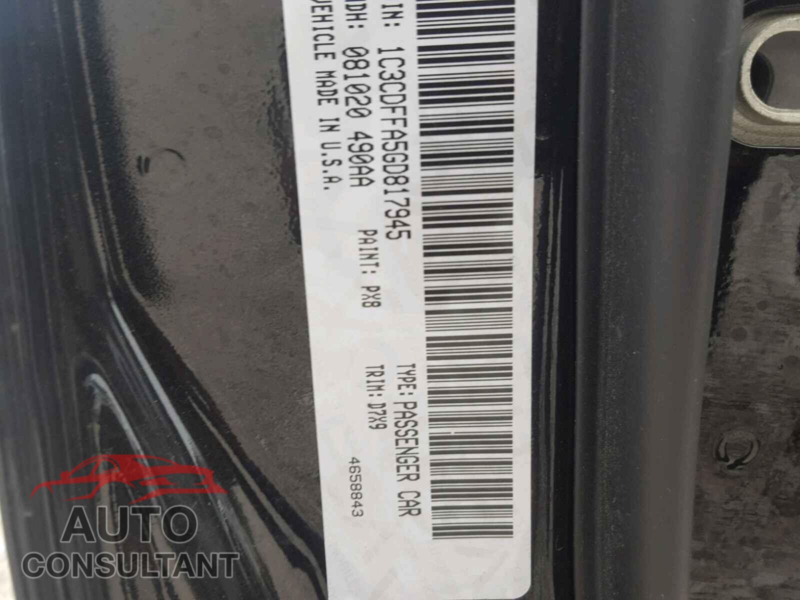 DODGE DART 2016 - 1C3CDFFA5GD817945