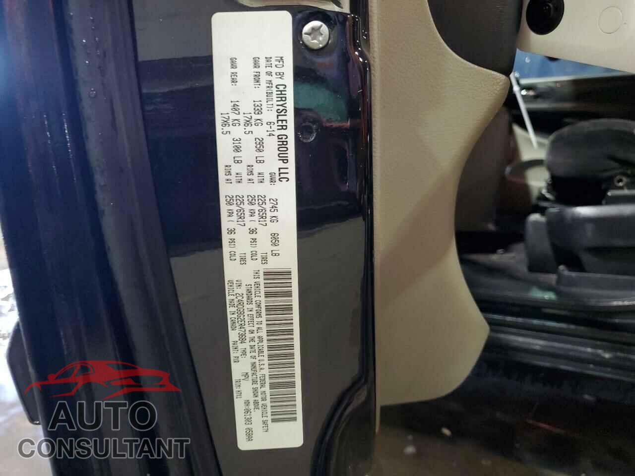 DODGE CARAVAN 2014 - 2C4RDGBG2ER473684