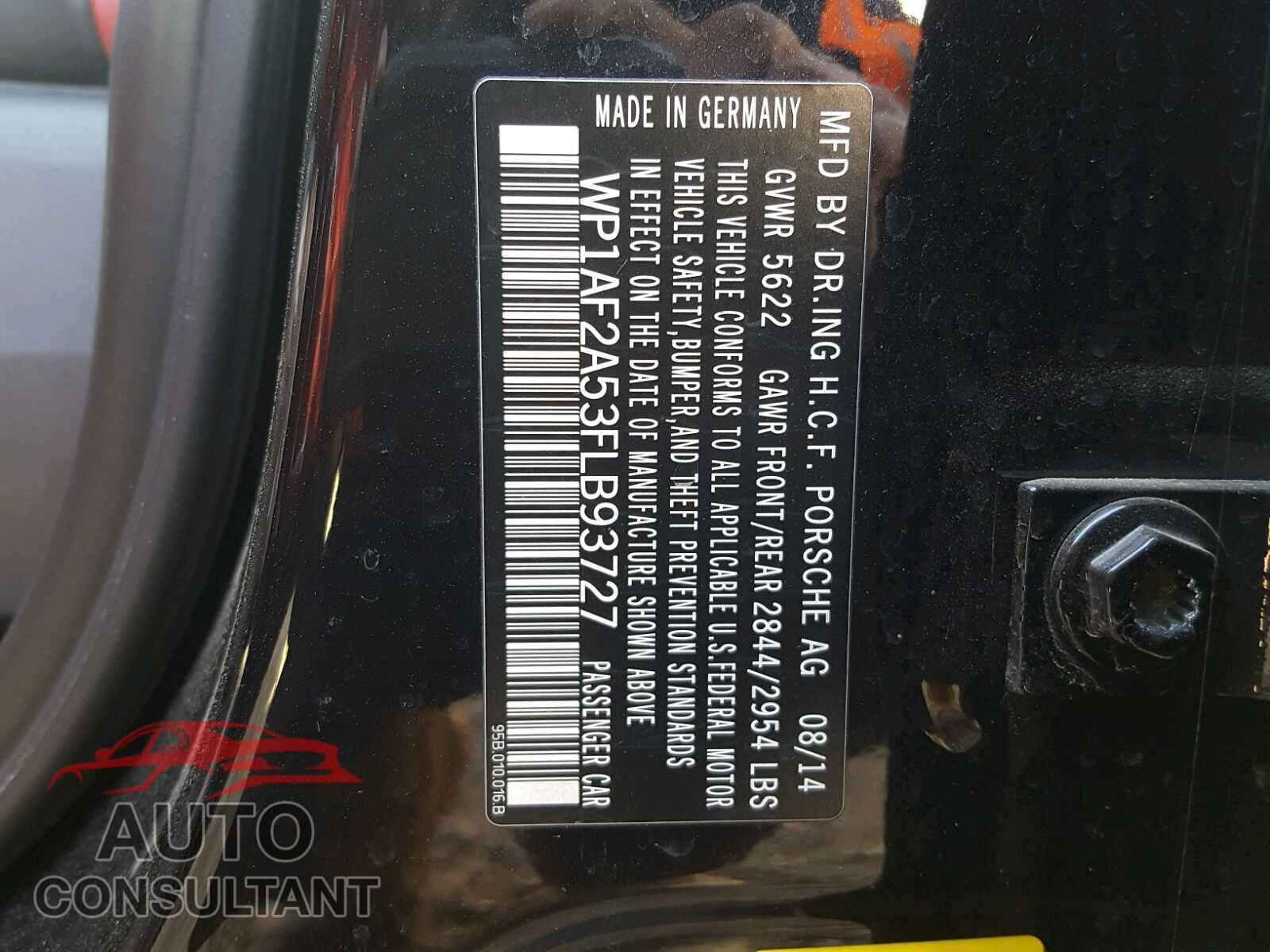 PORSCHE MACAN 2015 - WP1AF2A53FLB93727