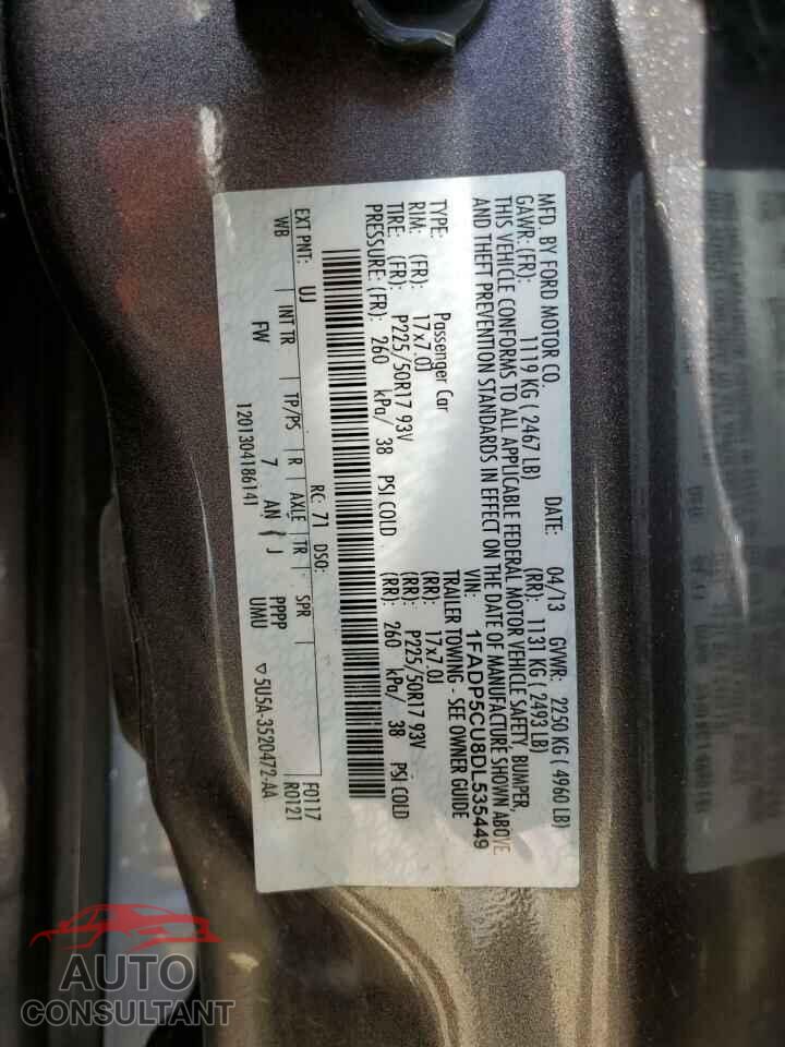 FORD CMAX 2013 - 1FADP5CU8DL535449