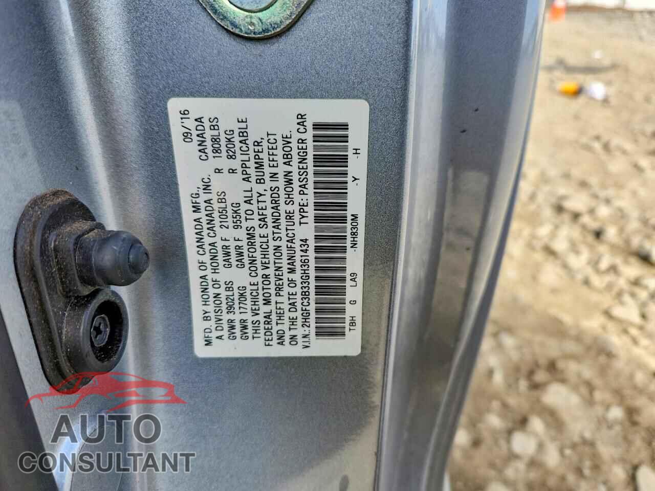 HONDA CIVIC 2016 - 2HGFC3B33GH361434