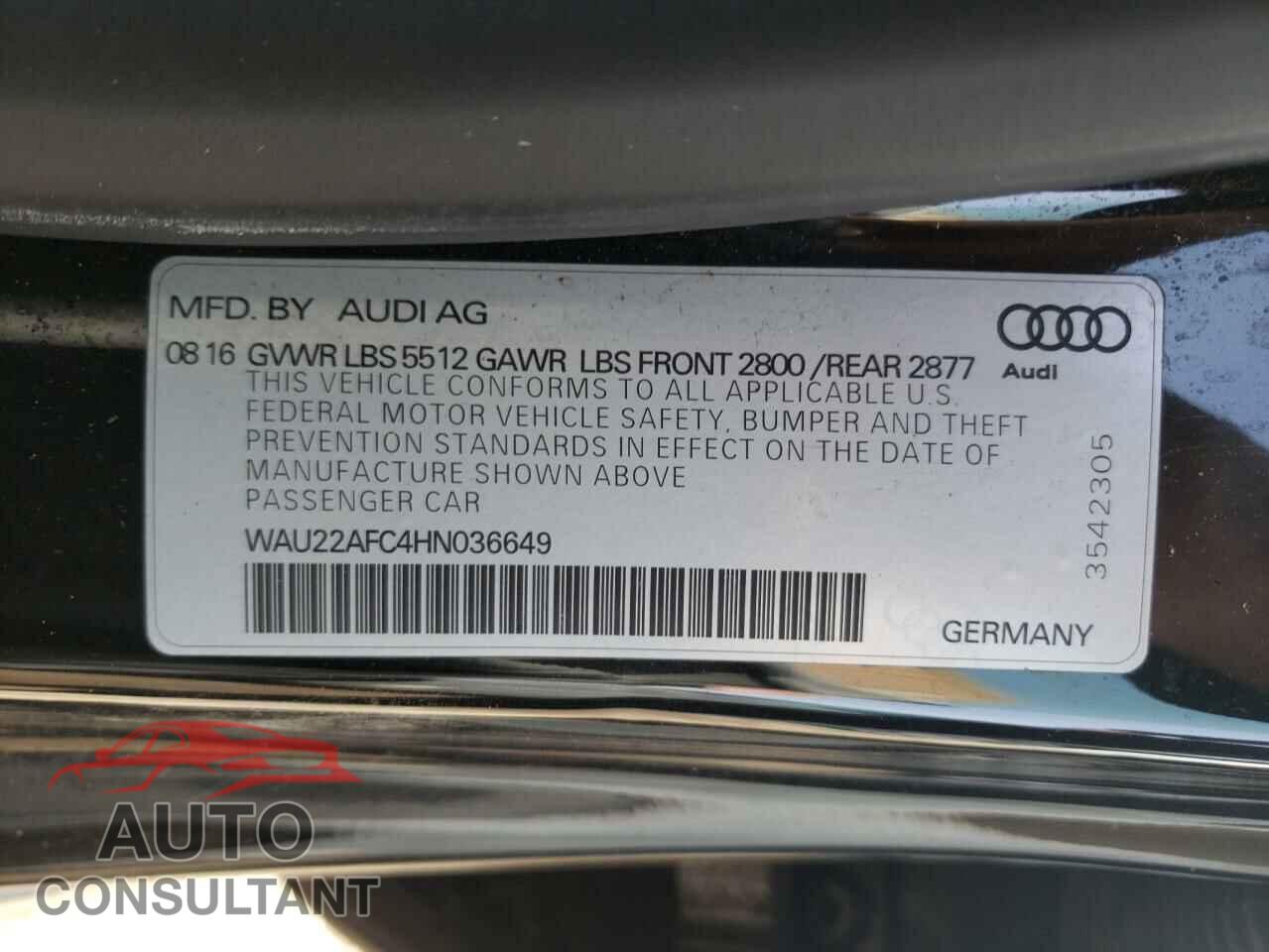 AUDI A7 2017 - WAU22AFC4HN036649
