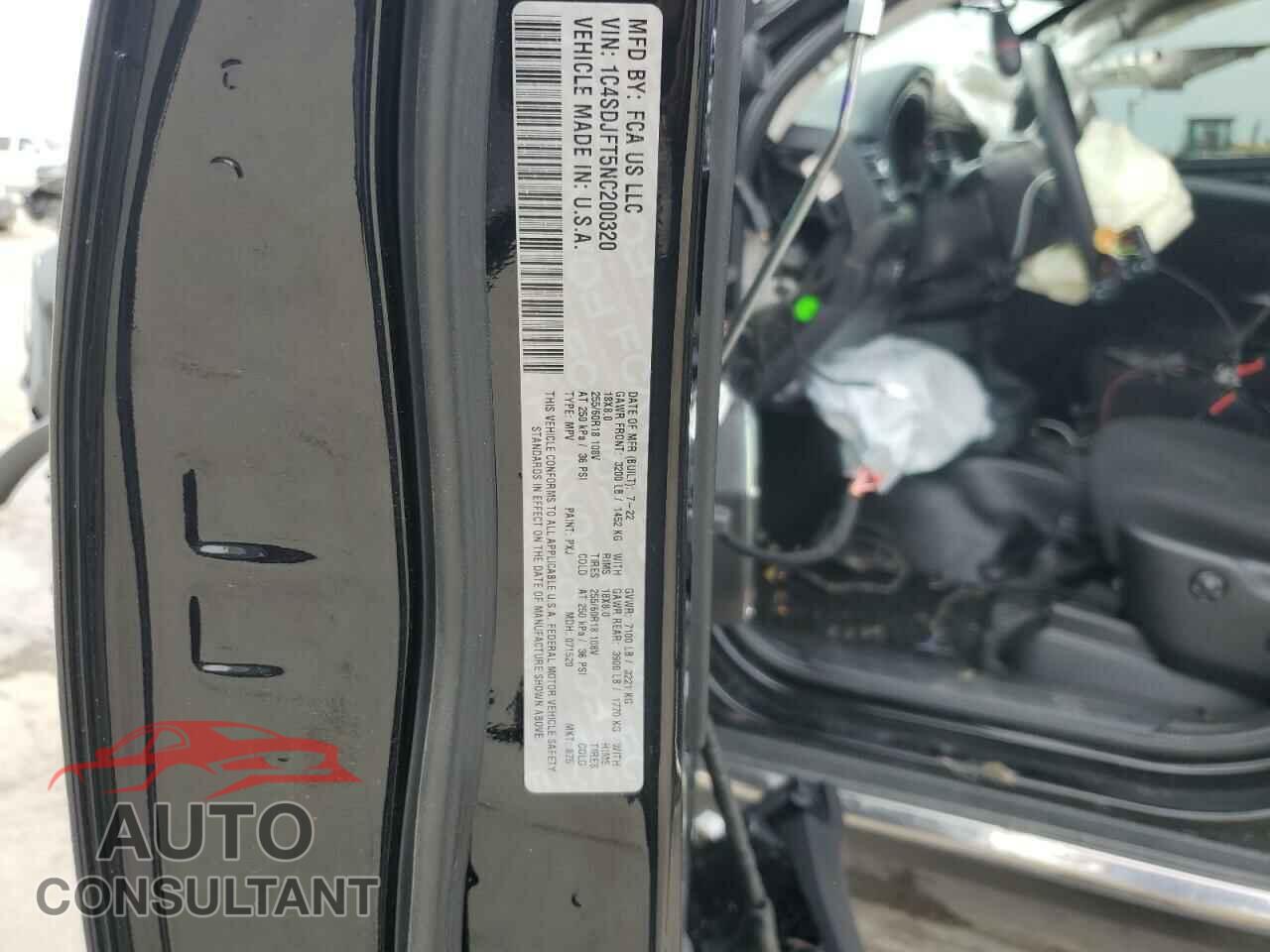 DODGE DURANGO 2022 - 1C4SDJFT5NC200320