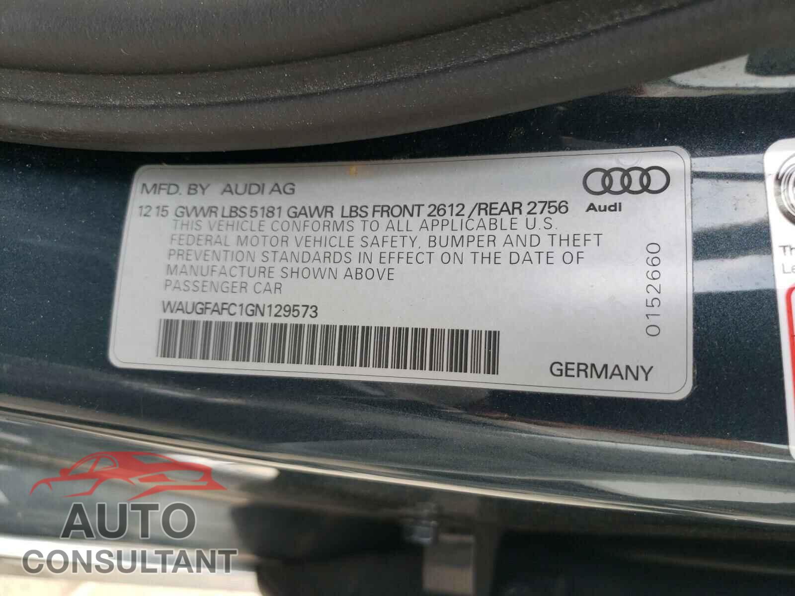 AUDI A6 2016 - WAUGFAFC1GN129573