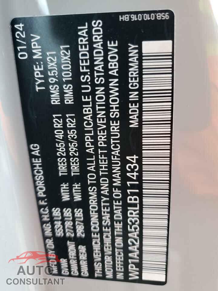 PORSCHE MACAN BASE 2024 - WP1AA2A53RLB11434