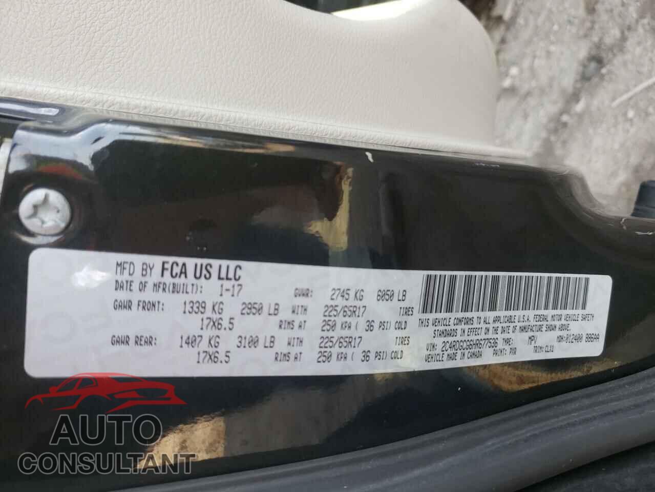 DODGE GRAND CARA 2017 - 2C4RDGCG6HR677536