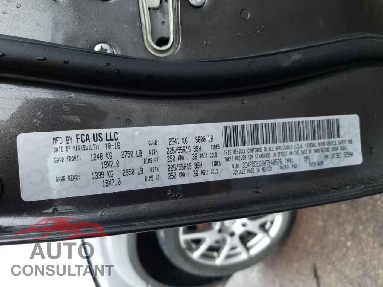 DODGE JOURNEY 2017 - 3C4PDDEG9HT548576