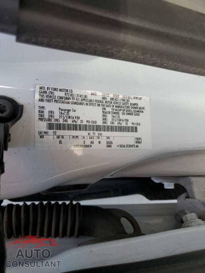 FORD FOCUS 2014 - 1FADP3F20EL224694