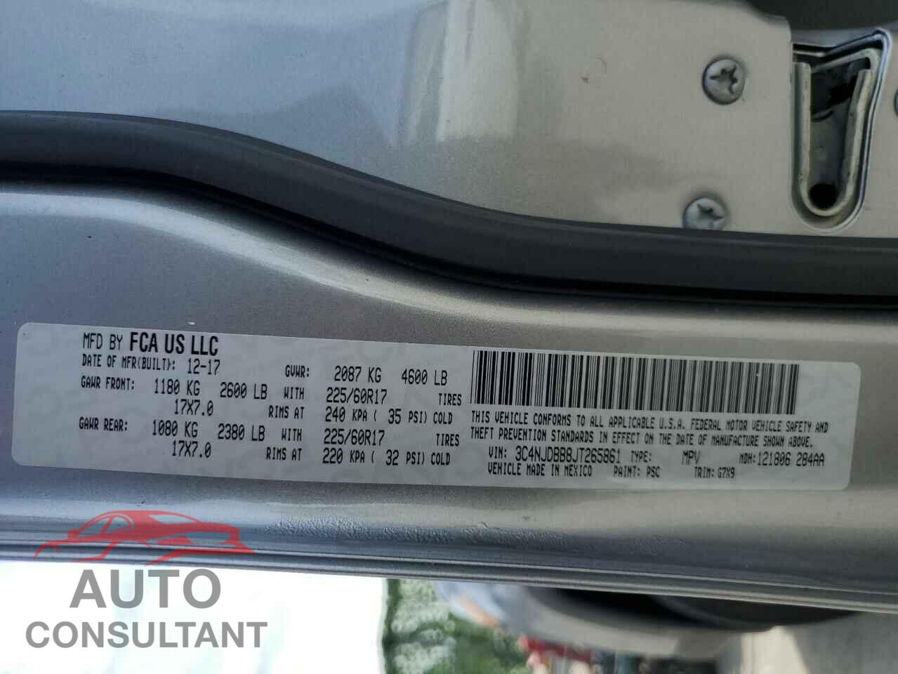 JEEP COMPASS 2018 - 3C4NJDBB8JT265861