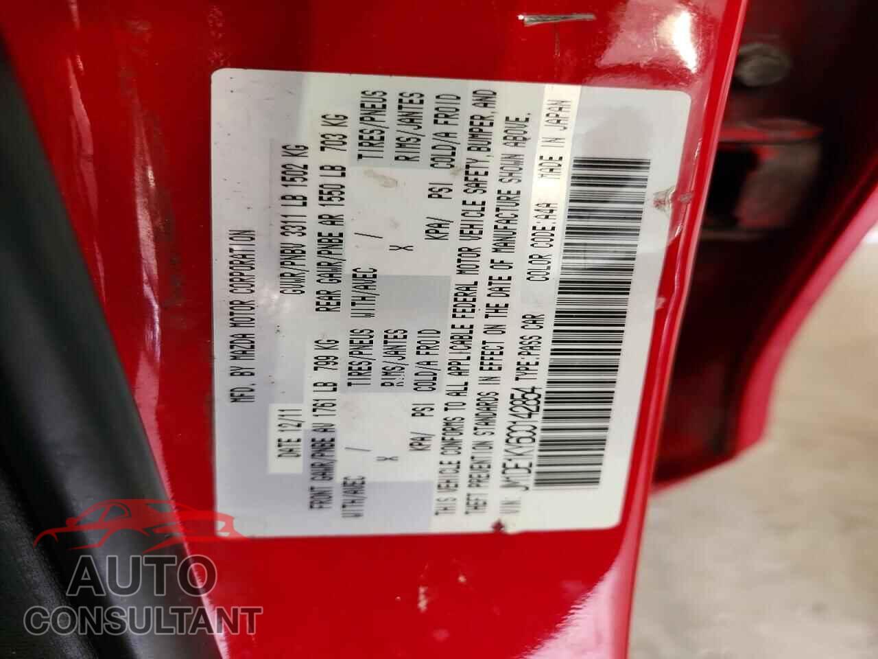 MAZDA 2 2012 - JM1DE1KY6C0142854