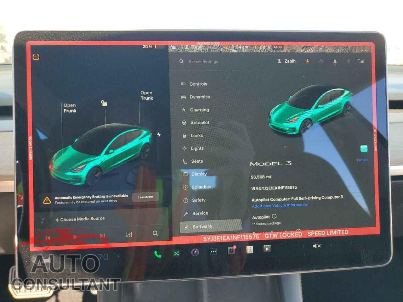 TESLA MODEL 3 2022 - 5YJ3E1EA1NF115575