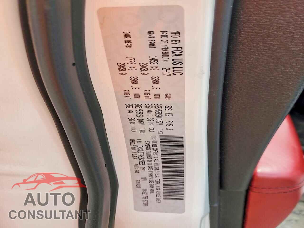 DODGE DURANGO 2017 - 1C4SDJCT4HC823565
