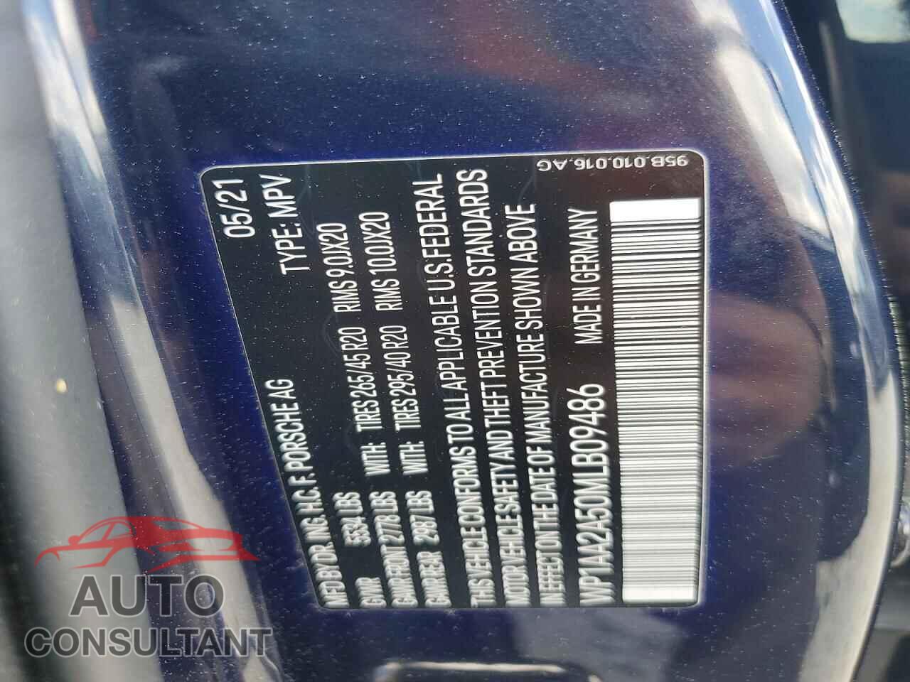 PORSCHE MACAN 2021 - WP1AA2A50MLB09486