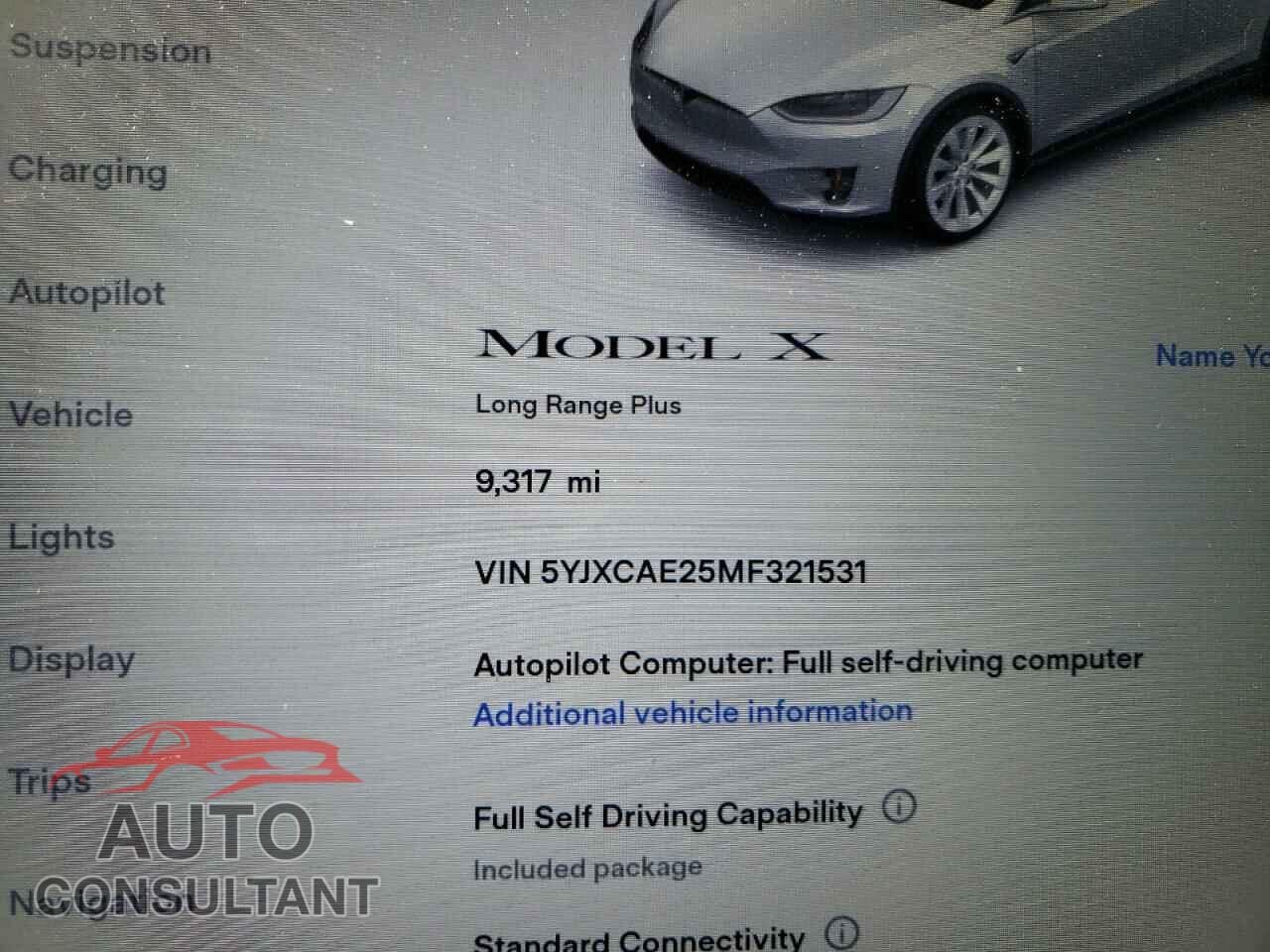 TESLA MODEL X 2021 - 5YJXCAE25MF321531