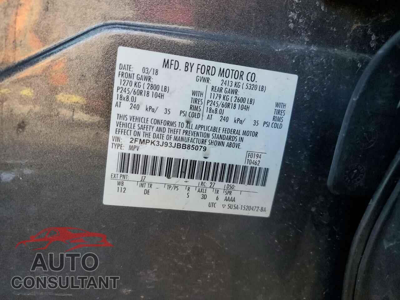 FORD EDGE 2018 - 2FMPK3J93JBB85079